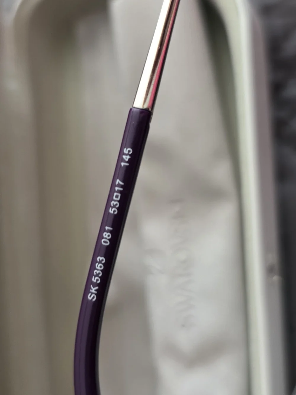 New Swarovski SK5363 081 Crystal Cat-Eye Glasses Purple/Silver 3-2.9